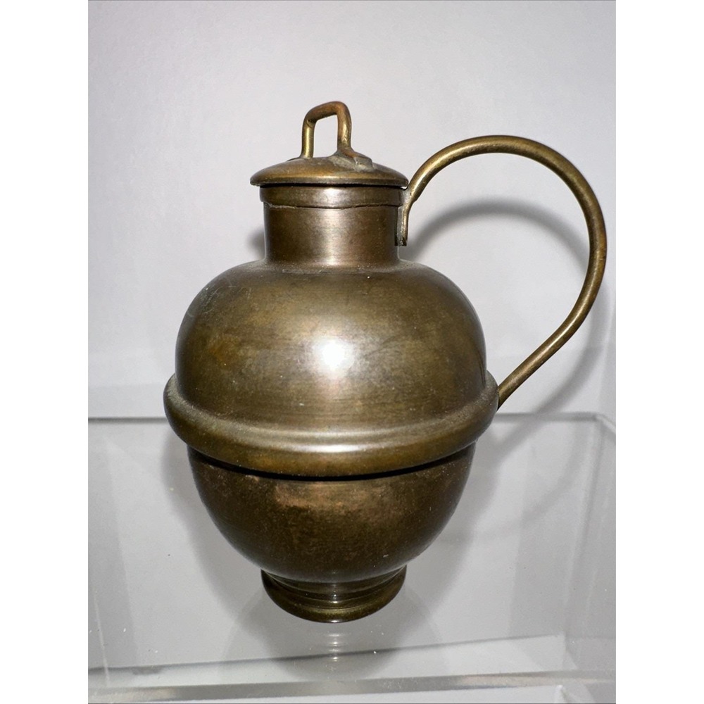 Miniature Brass Urn With Lid And Handle 2.75" With Lid On, Pitcher, Jug